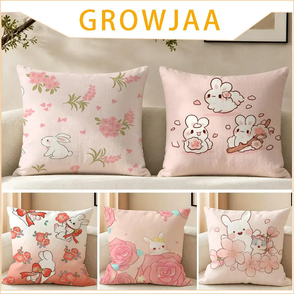 Ip Sakura Rabbit Cushion Cover Pillow Short Plush fresh natural Cushion for Living Room Bedroom Sofa Home Decoration