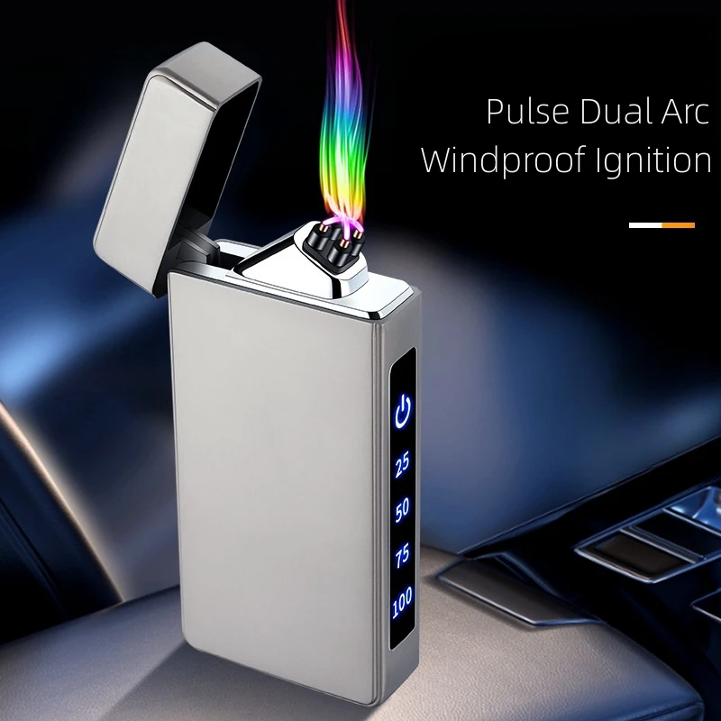 Double Arc Lighter Innovative Replaceable Battery Type C Fast Charging Cigarette Lighter Windproof Smart Portable Igniter