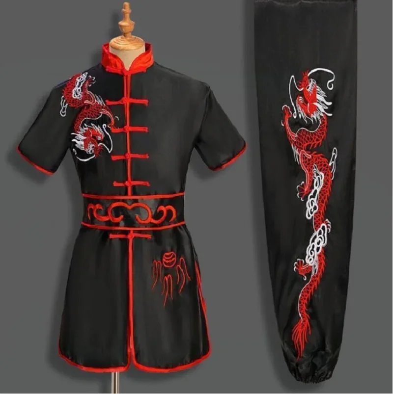 Hot Sale New Chinese Style Men Women Embroidered Dragon Kung Fu Suit Tai chi Wushu Uniform Outdoor Sport Jacket Pants Sets