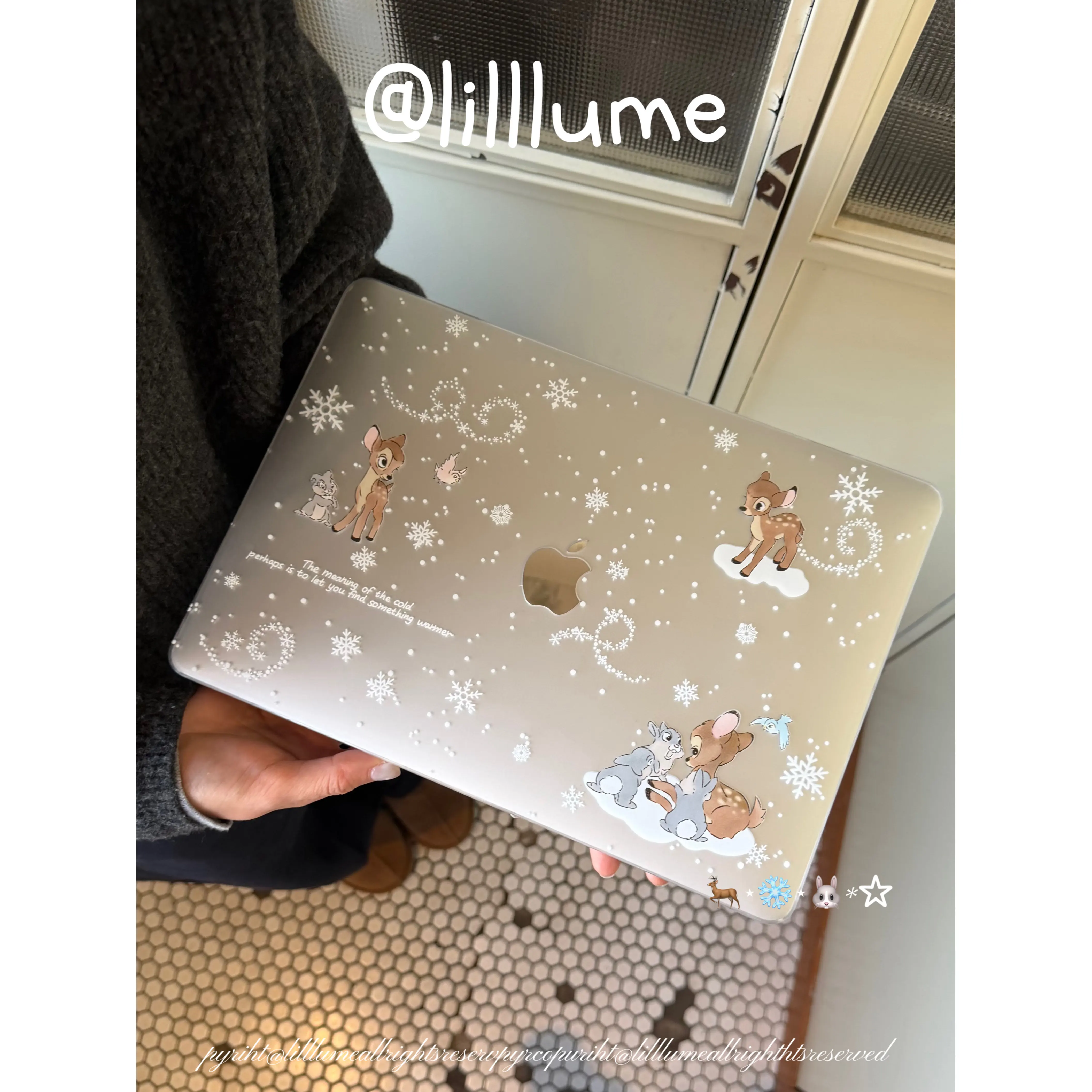 Snowflake Deer Rabbit Crystal Laptop Case For Macbook Air 13.6 M4 NEO 15 M3 For Mac Book Pro 13 M1 M2 14 M4 M5 16 Hard Cover