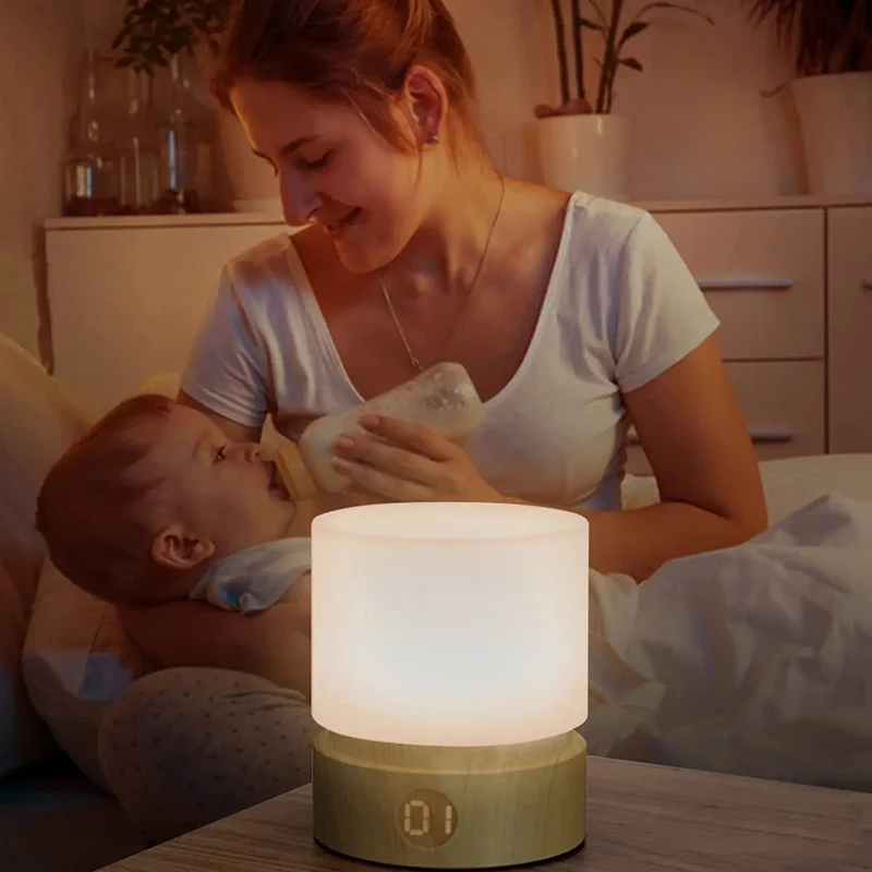 

Timer Night Light Small LED Bedroom Bedside Table Lamp Baby Breastfeeding Dimmable Sleeping Usb Charging Warm White Mood Light