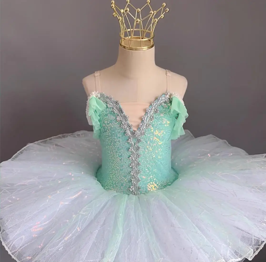 Vestido de Ballet profesional con lentejuelas para niños, tutú de Ballet, ropa de actuación, vestido de bailarina Balet para niña y adulto