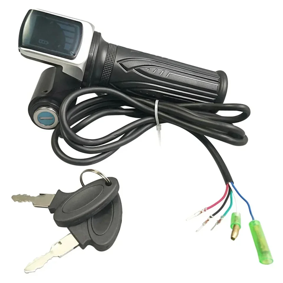 E-Bike Gasgriff Set Mit LCD Display 1,3 Zoll – 5-Pin Hallsensor, 36V 48V 60V Kompatibel, 22mm Lenker – ABS+Gummi, Schwarz