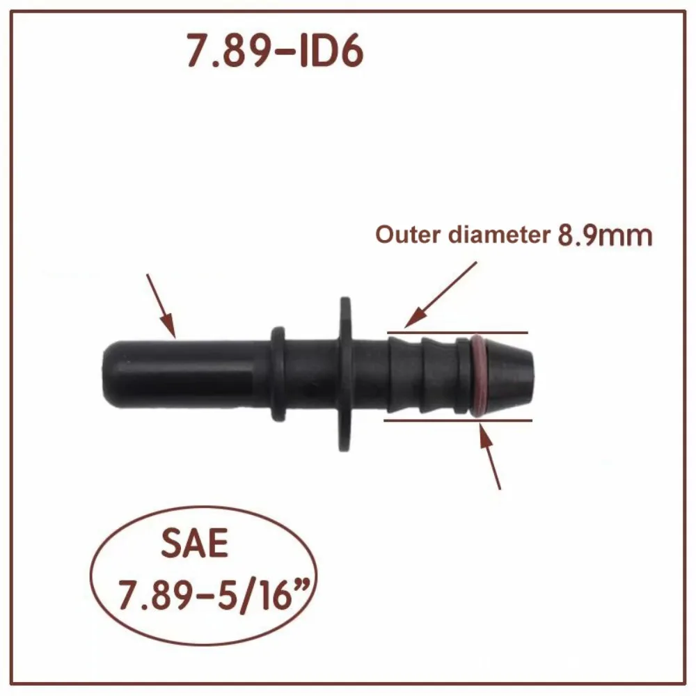 Acoplador de manguera de plástico PA12, accesorios para automóviles, Bundy Tee, 45 °, manguera de línea de combustible 7,89 ID6, Conector de