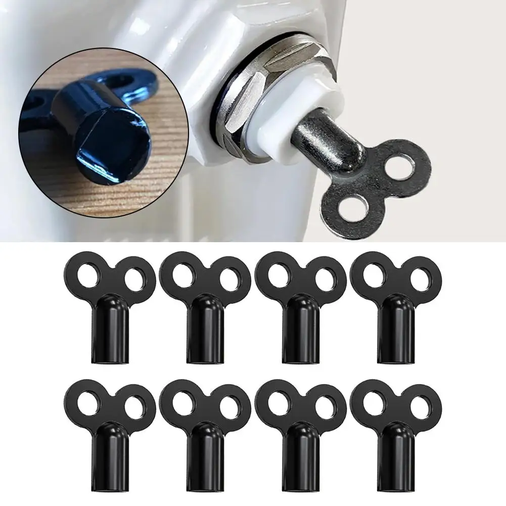~8pcs 1Radiators 1Bleed Keys Heating Bleed Key Black Radiator Bleed Key Venting Noise Reduction Radiators Accessories