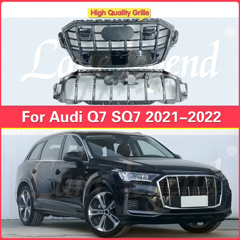 

New ABS Material Front Grille Ventilation Net For Audi Q7 Q7L 2021 2022 Front Bumper Grille Centre Panel Styling For SQ7 Style