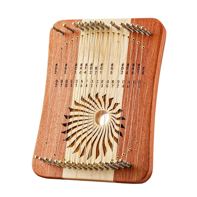 Hluru Lyre 31 Strings Mini Thumb Kalyre 17 Kalimba Strings Finger Harp Wood Creative Finger Lyre Beginner Musical Instrument