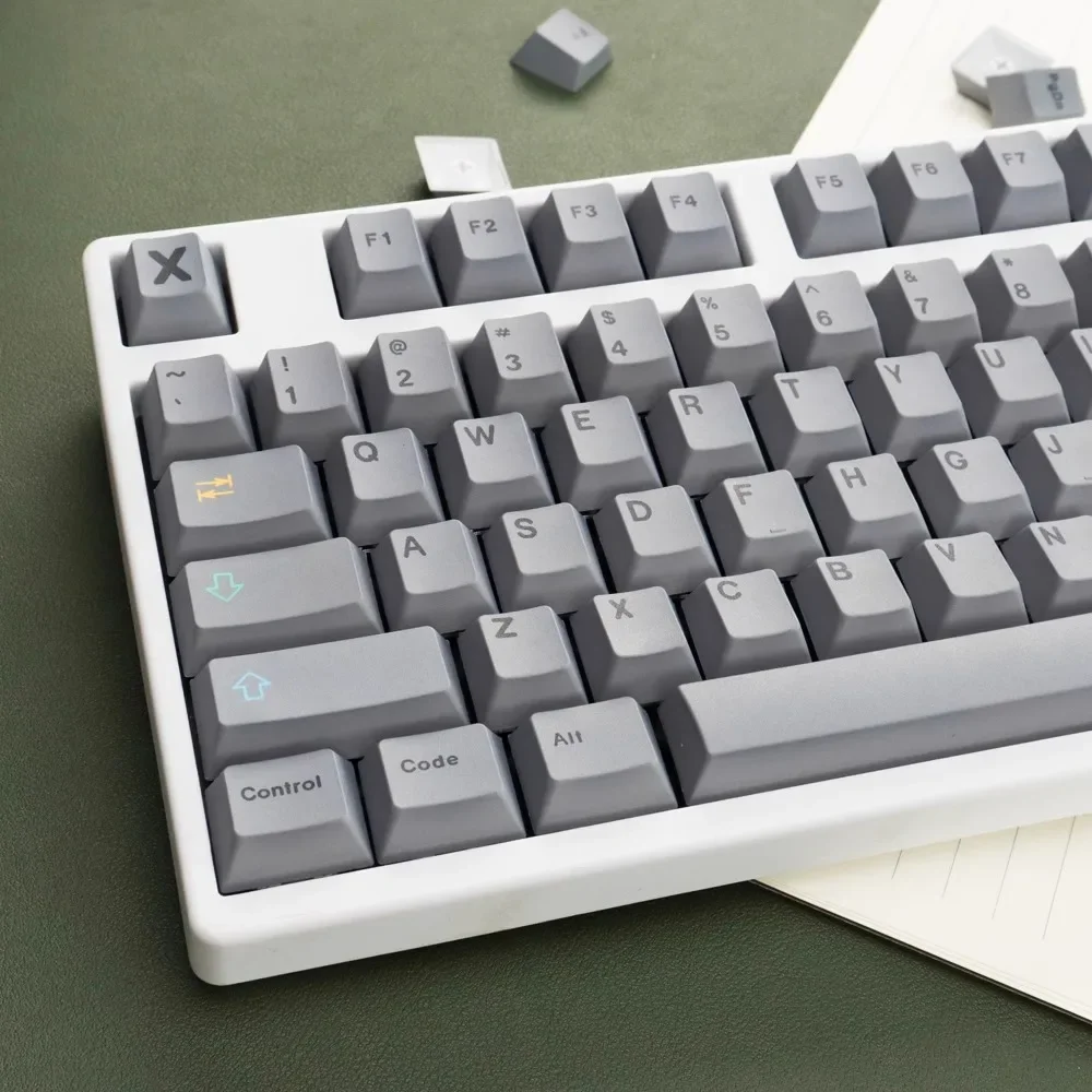 Large full set of mechanical keyboard caps grey original height PBT thermal sublimation GMK Dualshot keycaps for MX Switch