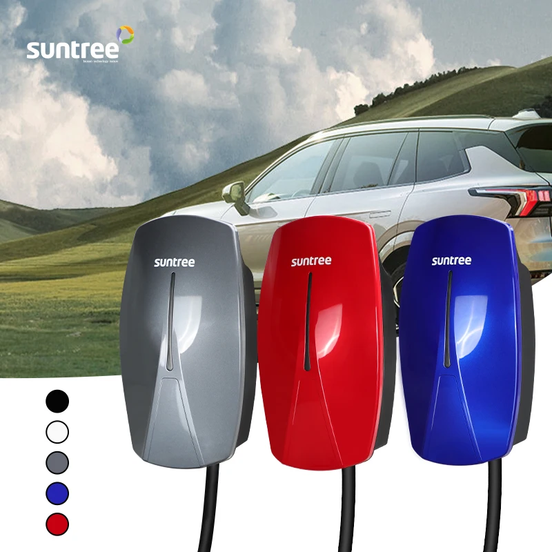 Maßgeschneiderte APP Blue Tooth WIFI 5M Kabel Typ 2 Dynamische Last Balance Smart Evse Elektroauto Ladestation 22 kW Ev Ladegerät