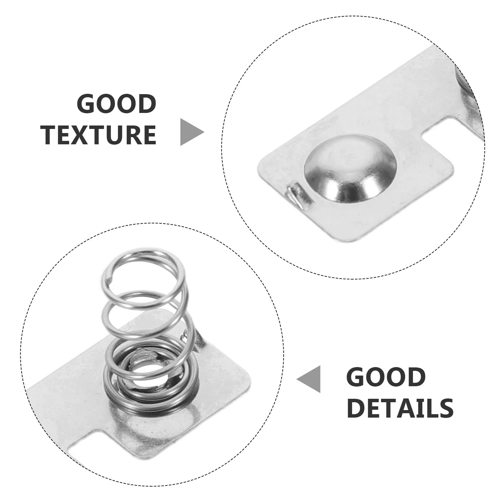100Pcs Aa Cell Contact Plates Stainless Steel Spring Terminal with Positive Negative Polarity for Battery Box Replacement DIY