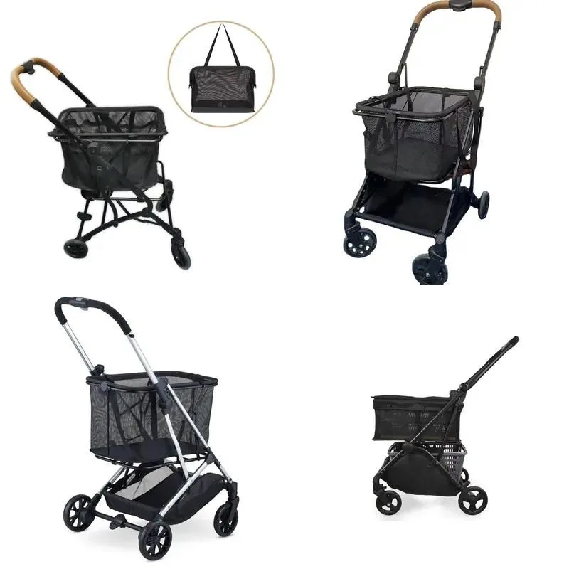 for Wholesale custom large capacity single hand folding shopping basket multi-purpose product cart