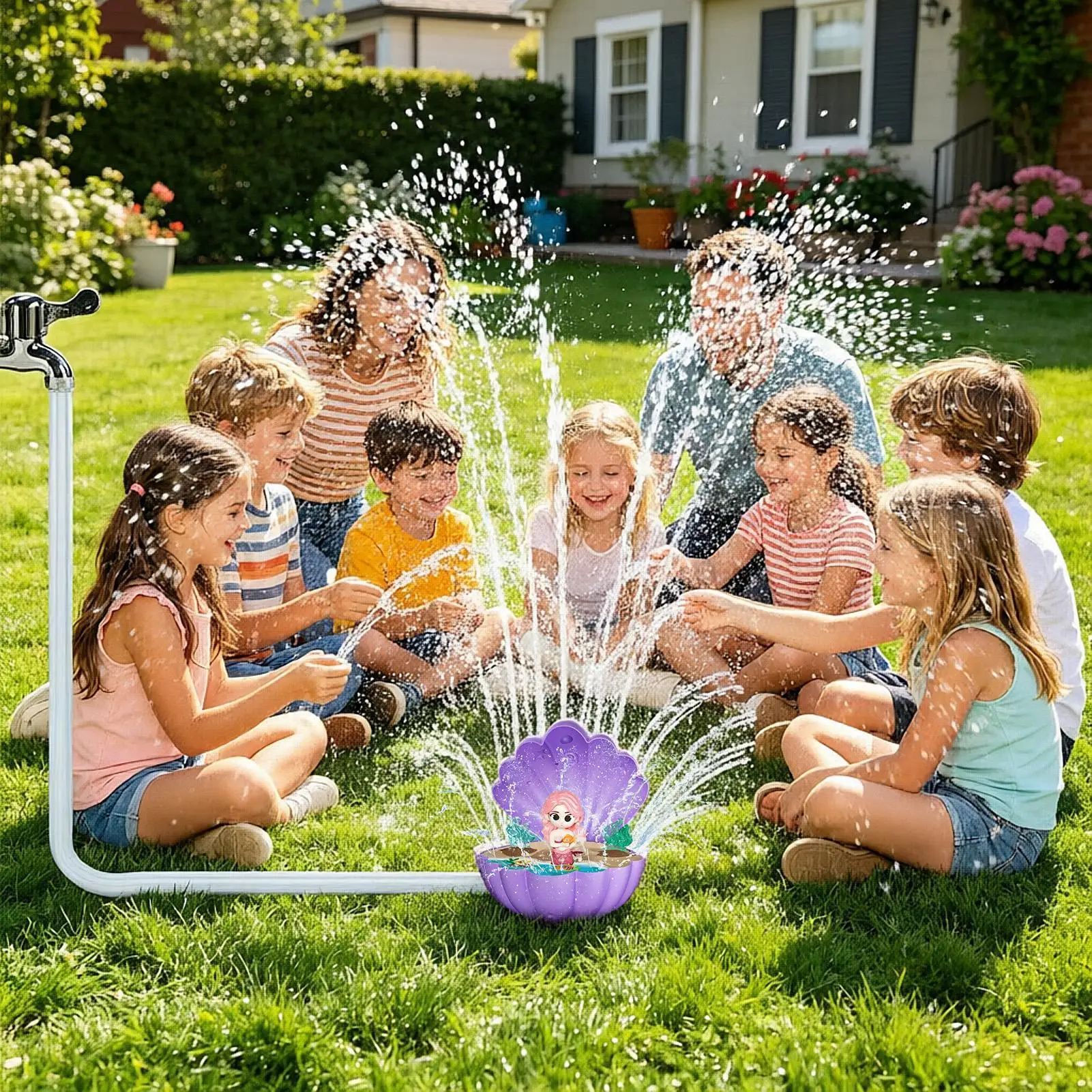Baby Bath Toys Toddler Toys for Kids Light Up Shell Shape Bath Toys Sprinkler Pool Water Table Infant Toys Bathtub Fountain Toy