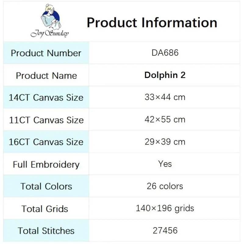 Dolphin Marine Animal Patterns Cross Stitch Kits 14CT White 16CT 11CT Printed Fabric DMC Embroidery Thread Set Home Decor Crafts