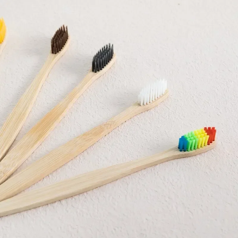 Set Wrapped BambooCowhide Natural and Environmentally ToothbrushBamboo Toothbrush Tablet Friendly Single One Box of 10 PCS