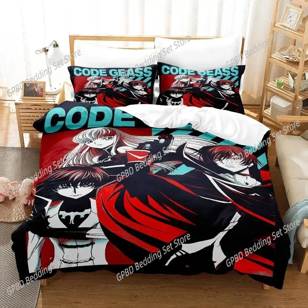 Anime GEASS C.C. CODE Bedding Set Boys Girls Twin Queen Size Duvet Cover Pillowcase Bed Boys Adult Fashion Home Textileextile