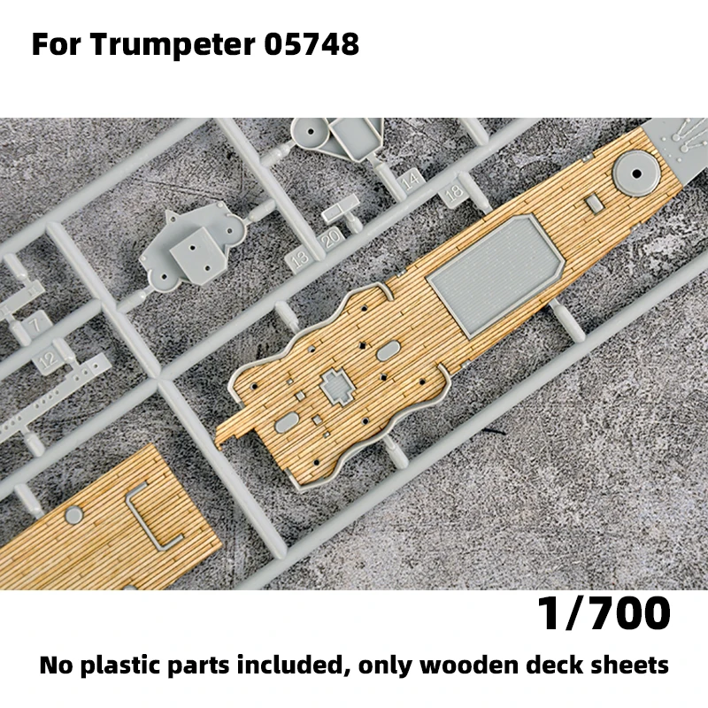 Modell-Upgrade-Teile: Lasergeschnittene Holzdeckplatte mit selbstklebender Ankerkette für TRUMPETER 05748 USS Quincy CA-39 1/700 – Detail 1