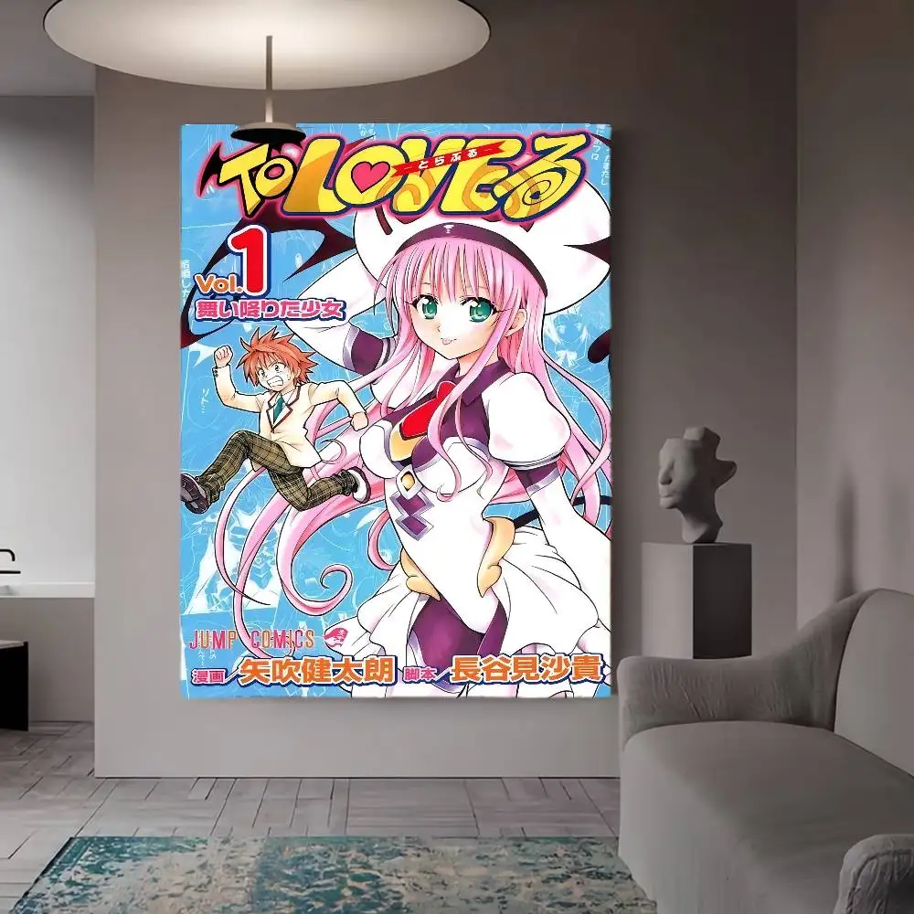 アニメ T-To L-Love R-Ru クラシックヴィンテージポスター ホワイトペーパープリントポスター アートワーク かわいい部屋の装飾