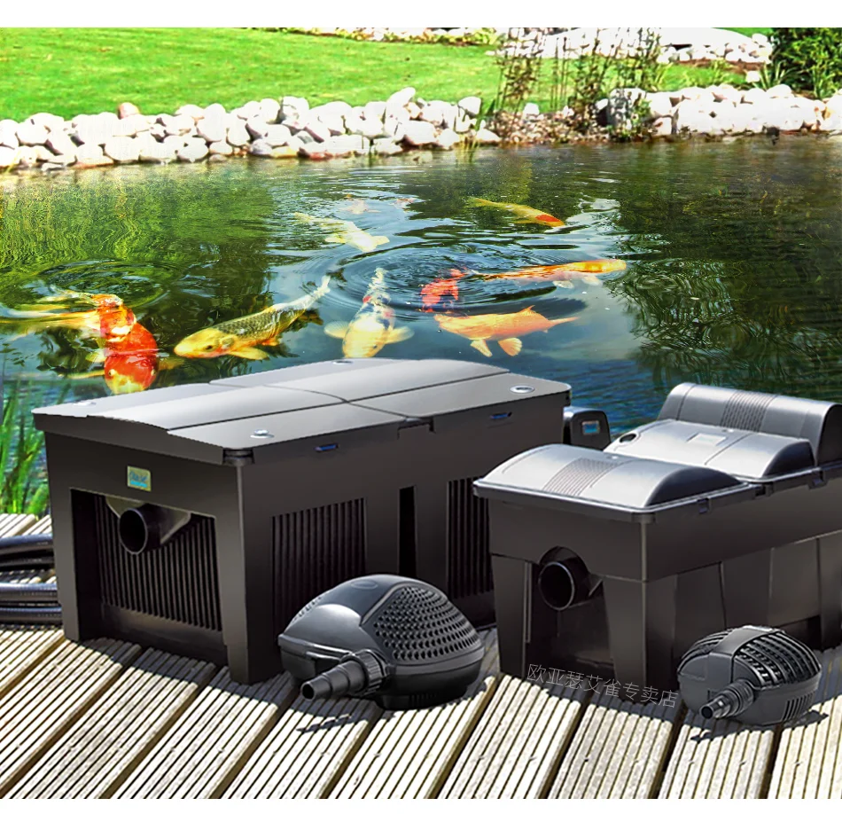 Filter water circulation system outdoor courtyard koi fish pond filter box purification