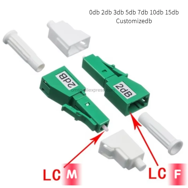 5 قطعة LC/APC وضع واحد ذكر-أنثى المكونات في الألياف الثابتة المخفف البصرية البلاستيك ذكر الألياف المخفف محول FTTH