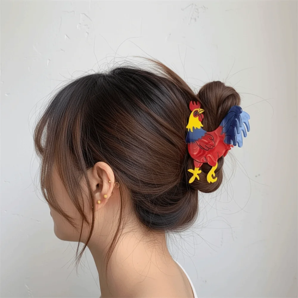 

Large Acetate Animal Hair Claw Geometry Korean Style Headwear Rooster Hair Clip Shark Clip Hair Accessories Acetic Acid Hairpin