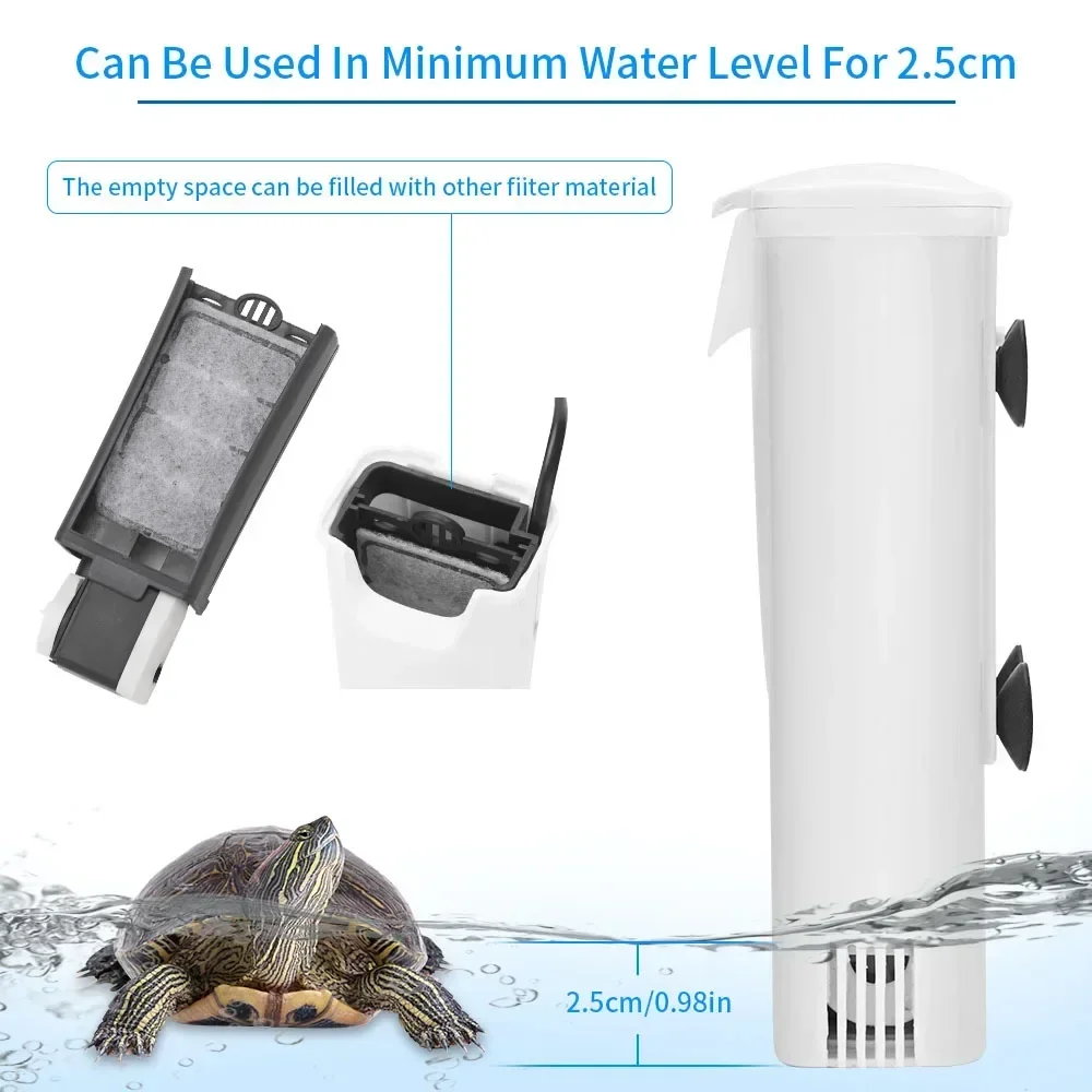 

Low Water Level Filter Turtle Shallow Water Fish Tank Waterfall Type Oxygen Pump Small Silent Built-in Water Purification Filter
