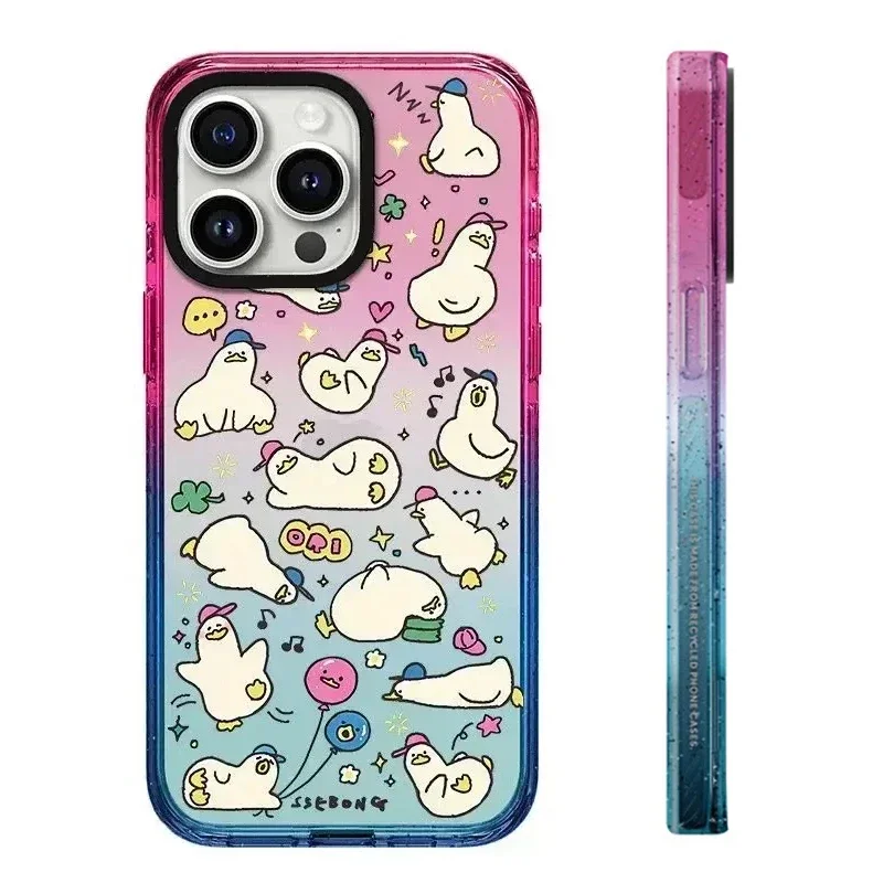 

2.0 Acrylic Colorful Border Cartoon Sticker iPhone 11 12 13 14 15 Pro Max Case - Protective iPhone Case