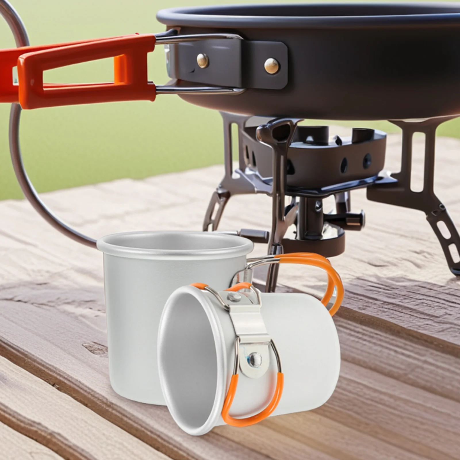 

2 Pcs Outdoor Folding Cup Camping Coffee Pot Barbecue Campfire Aluminum Alloy Collapsible Cups Drinking