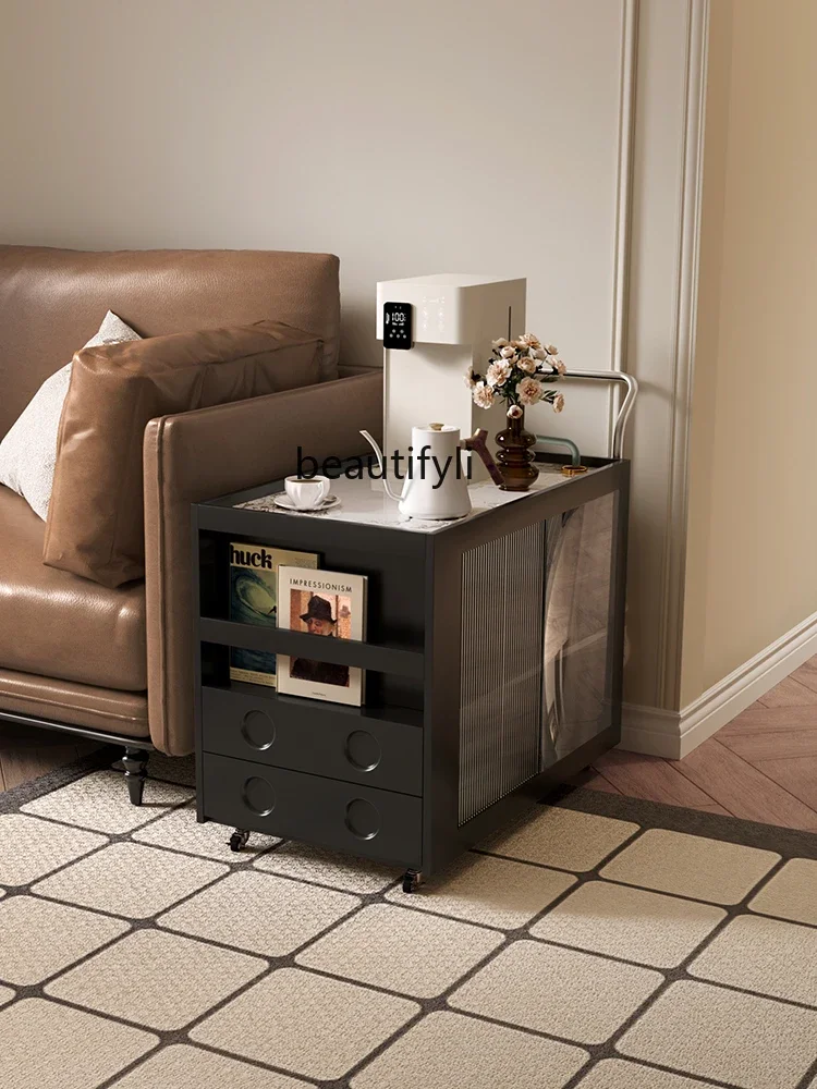 

A07 Modern Minimalist French Retro Side Table Small Table Side Cabinet Sofa Removable Small Coffee Table Simple Home Living Room