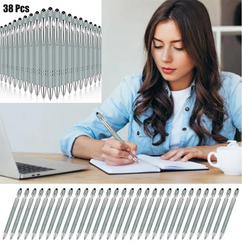penne-a-sfera-con-stilo-touch-a-doppio-uso-colore-grigio-chiaro-38-pezzi-penna-retrattile-in-metallo-con-impugnatura-morbida-gommata