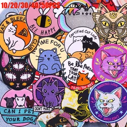 10/20/30/40/50PCS Random Animal Cat Patch Iron On Patches DIY Cartoon Embroidered Patches For Clothes Jackets Hats Sew Badges