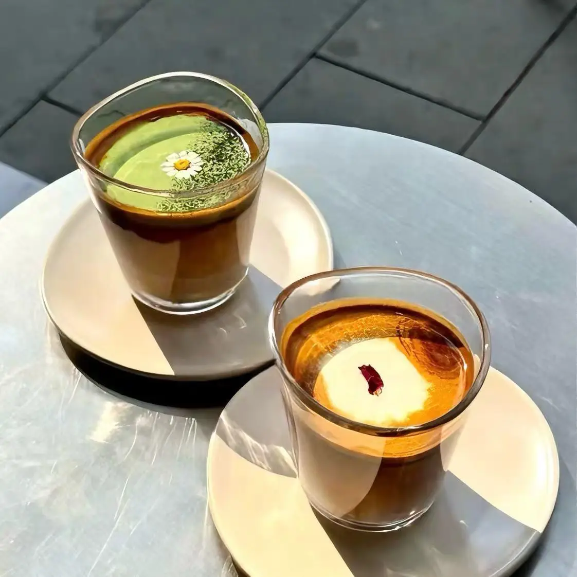 Latte latte art cup ins style Australian white coffee cup dirty cup irregular water cup triangular glass cup