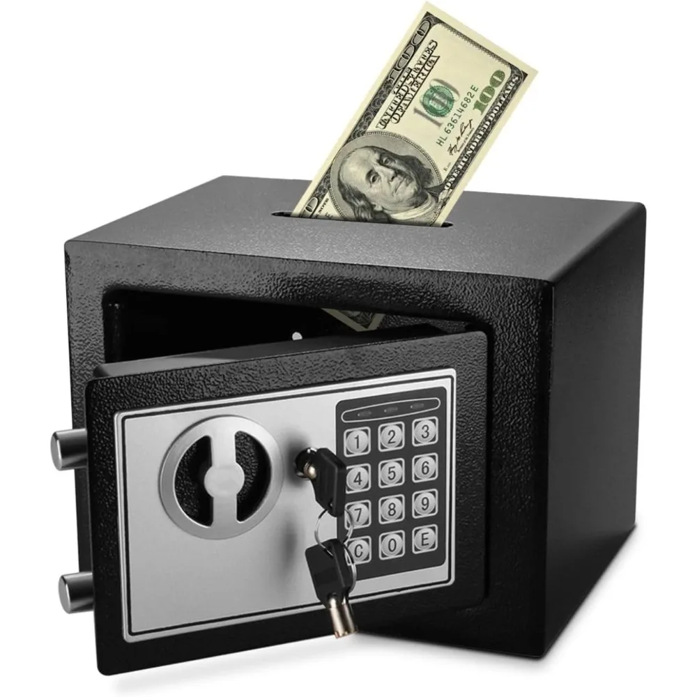 Cassetta di sicurezza elettronica per soldi con serratura a tastiera a combinazione digitale - Cassetta di sicurezza per contanti per armadi, casa e ufficio
