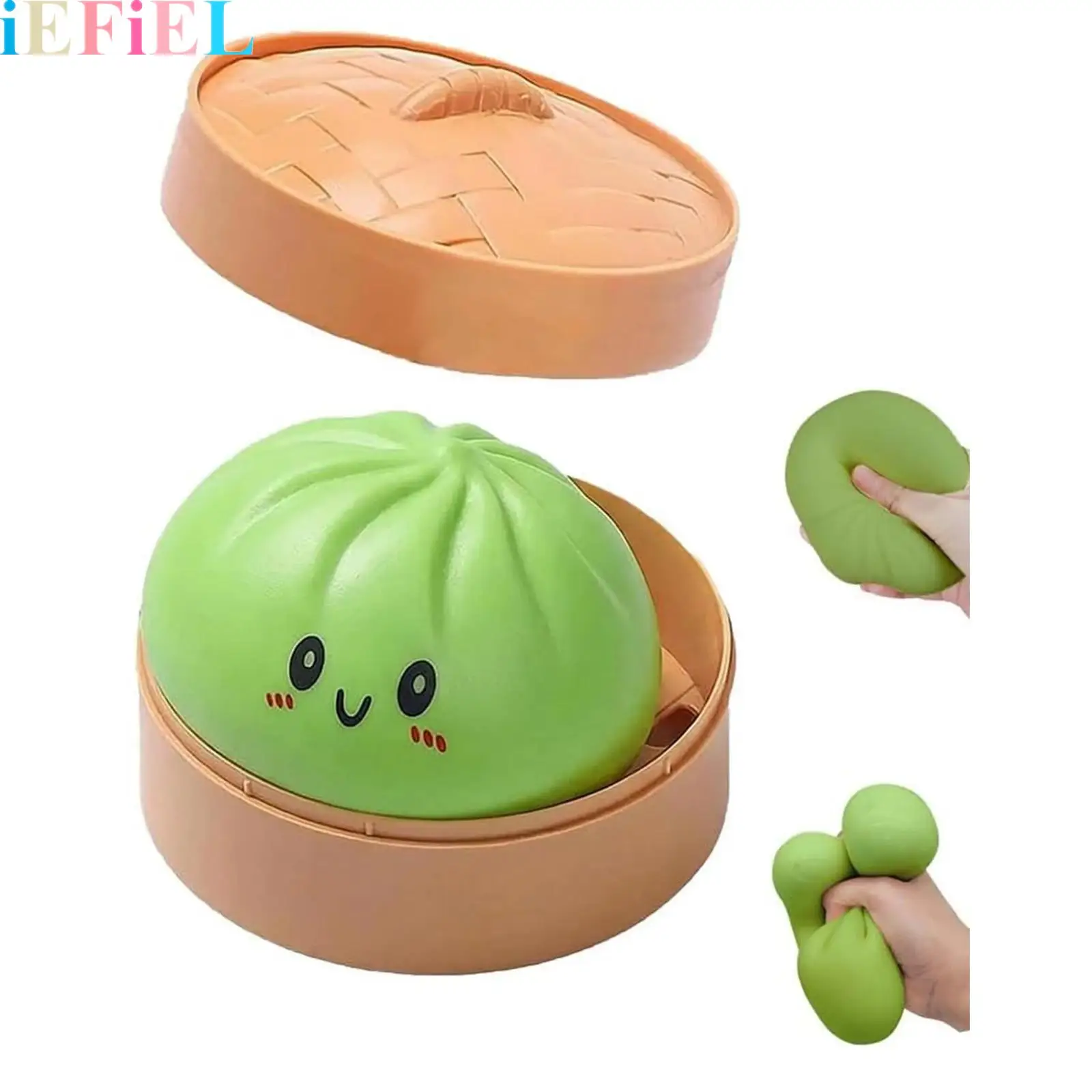 

Kids Baozi Fidget Sensory Toy Shaped Stress-relieving Squeeze Toys with Steamer Stress Balls Easter Basket Stuffers Stocking