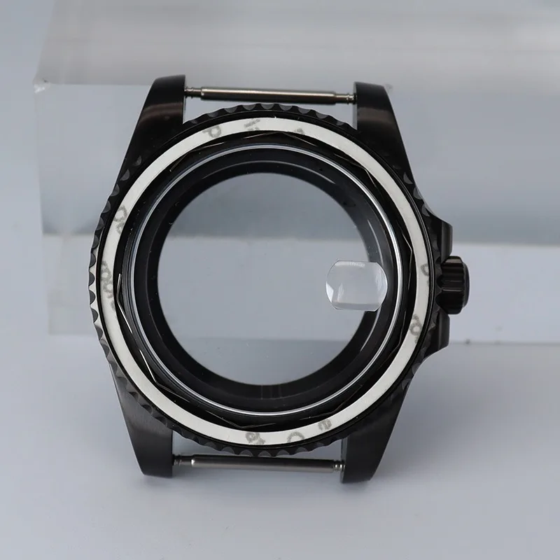 مناسبة لـ NH35: إكسسوارات سوداء مصقولة من الفولاذ المقاوم للصدأ حافظة ساعة 40 مم متوافقة مع حركة Eta 2824 وقرص 28.5 مم. #1