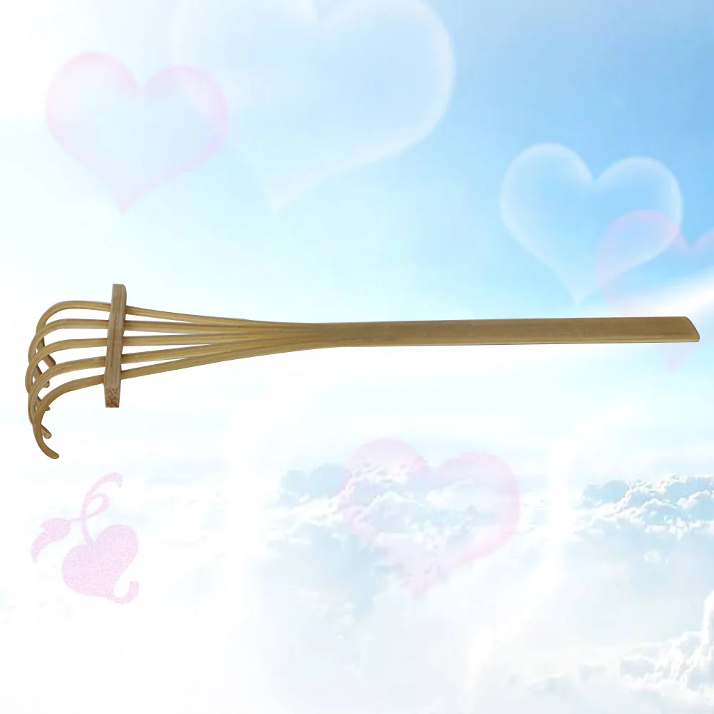 Mini rastrillo de bambú, accesorios de mesa de arena de cinco dientes, herramienta de alisado de arena para decoración de meditación y relajación de jardín Zen