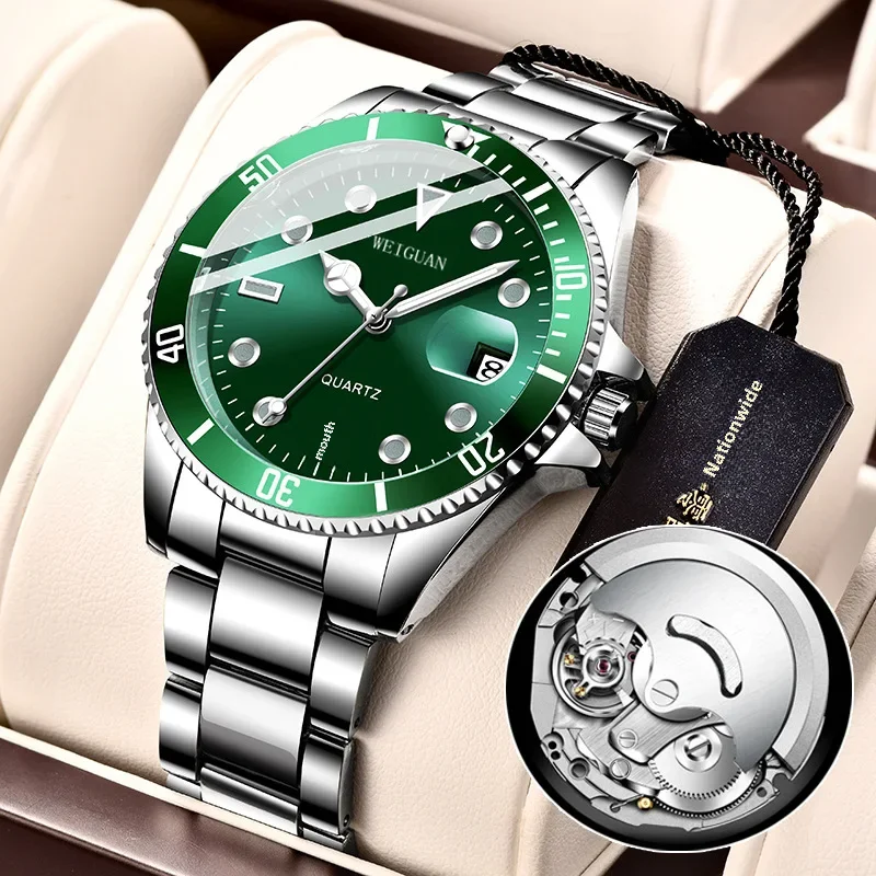 Men's Automatic Mechanical Watch Green Water Ghost Luminous Calendar Waterproof Factory Direct Sales Tiktok Popular Watch
