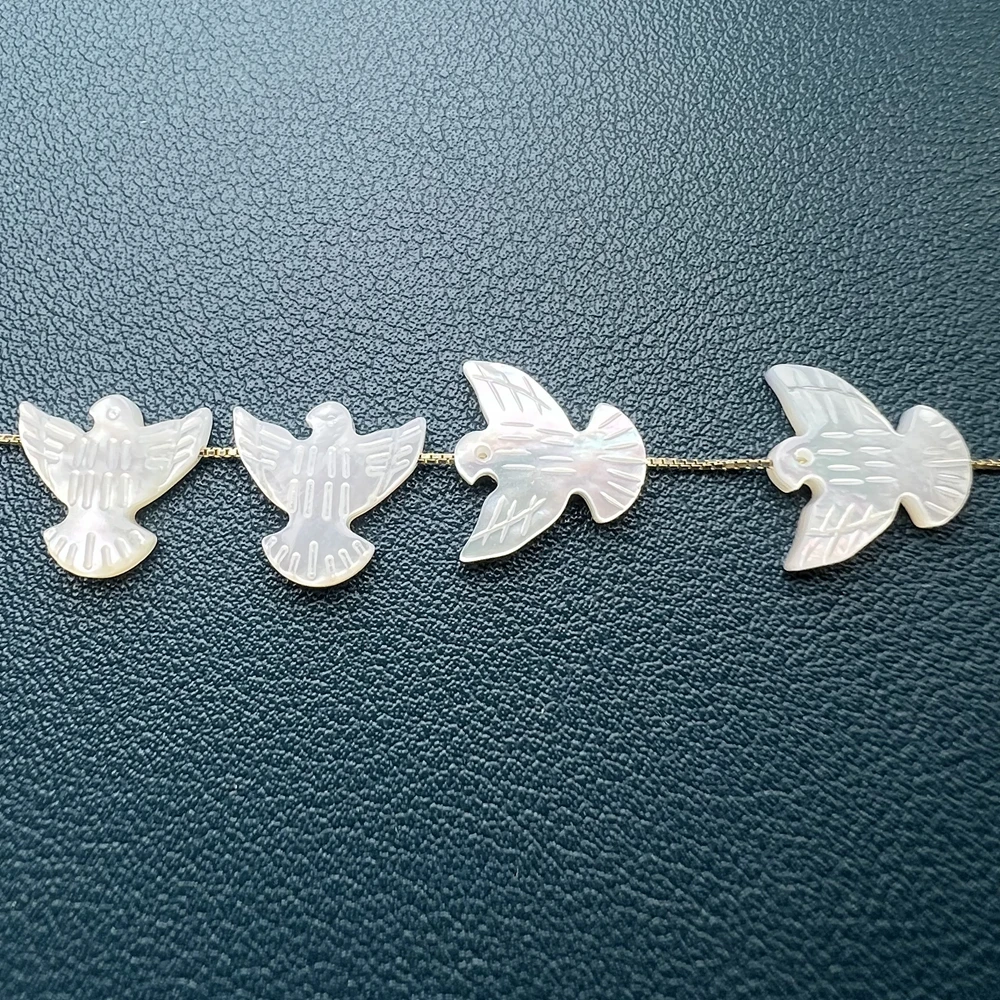 Natural White Sea Shell Peace Dove Beads Loose Gemstone For Jewelry Making DIY Necklace Bracelet Accessories