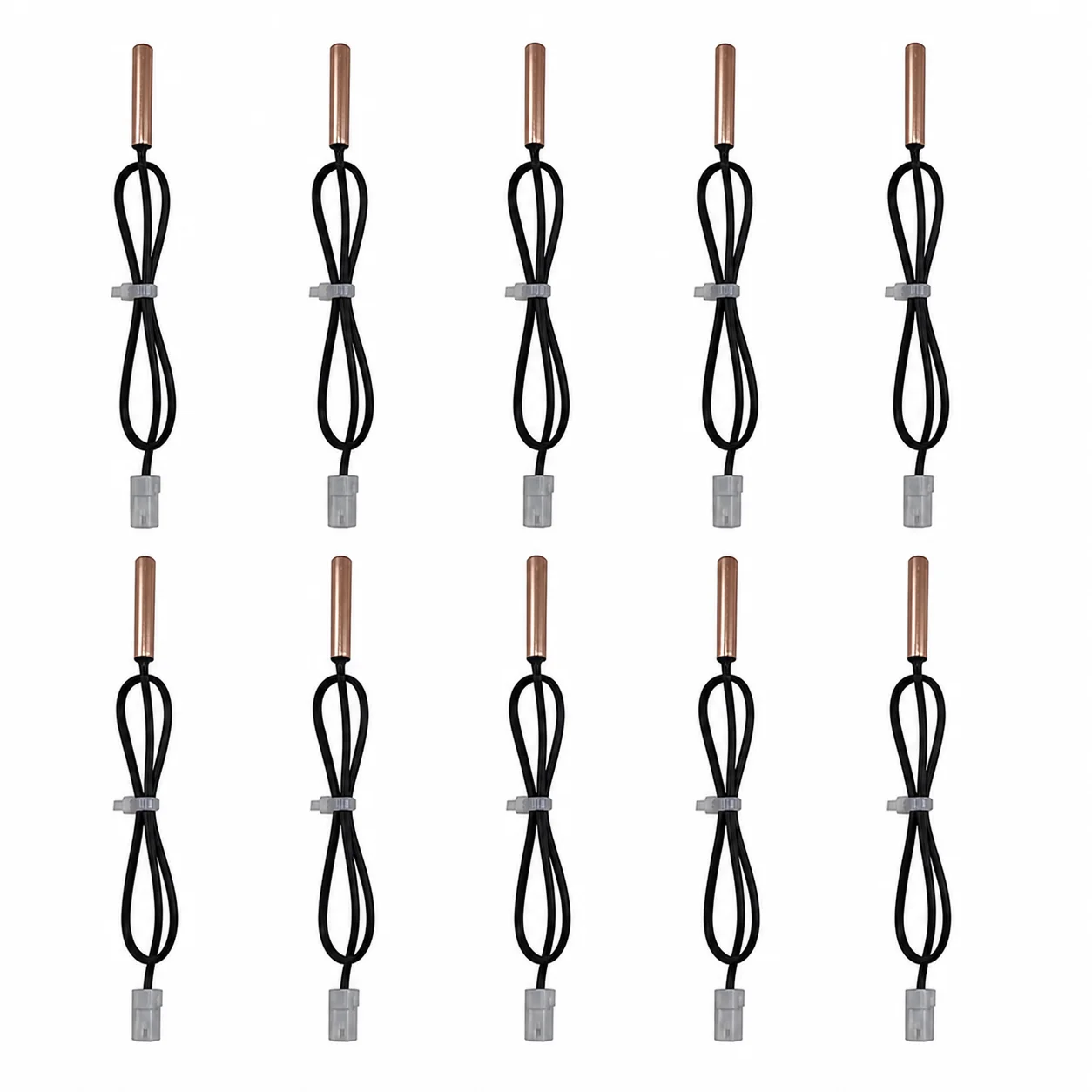 10PCS Universal NTC Temperature Sensor Probe 5K 10K 15K 20K 25K 50K Rubber Copper Head for Air Conditioner Water Heater