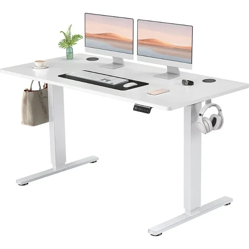 Electric Standing Desk with Memory Preset, Modern Computer Workstations for Home Office, 4824, White