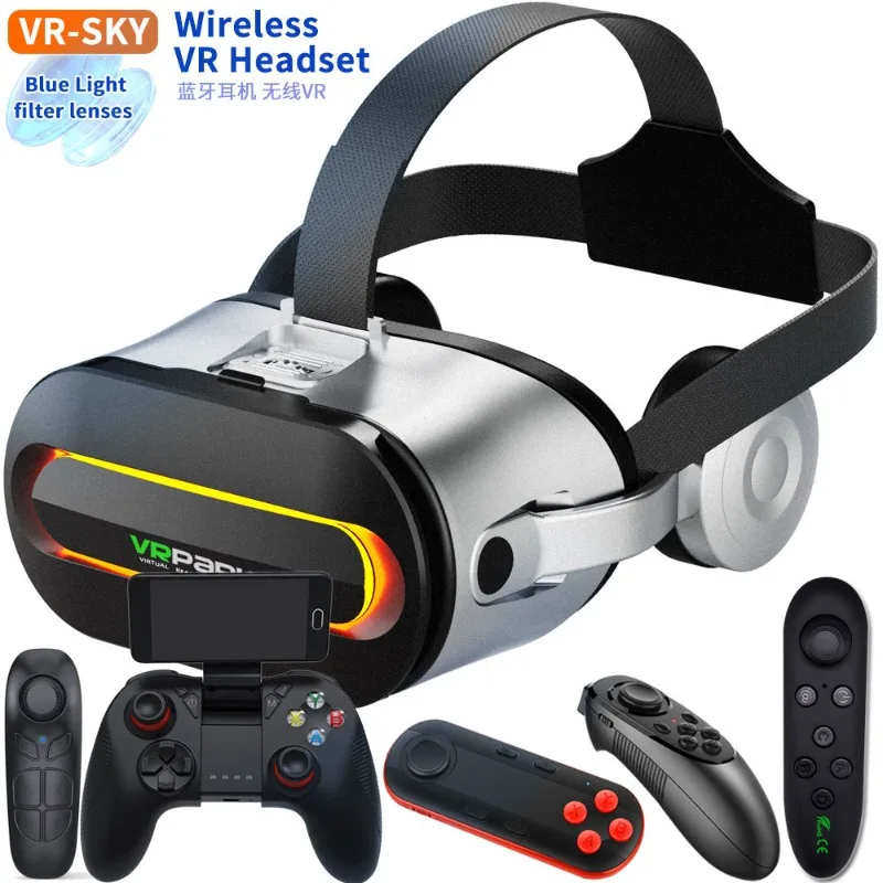 

Viar 3D Virtual Reality VR Glasses Headset Bluetooth Devices Helmet Lenses Goggles Smart Smartphone Phone Headphones Mobile Game