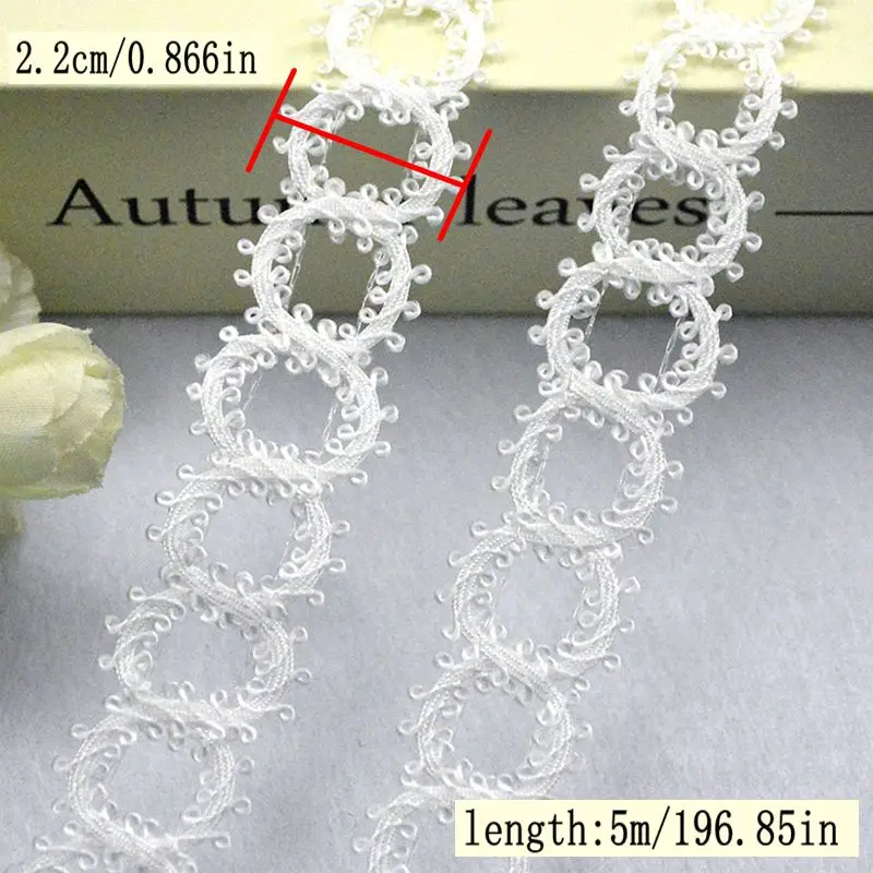 5Meters/16.4Ft Each Pack New Lace Belt Clothing DIY Dress Curtain Lace Clothing Accessories Double Ears 8-Character Lace