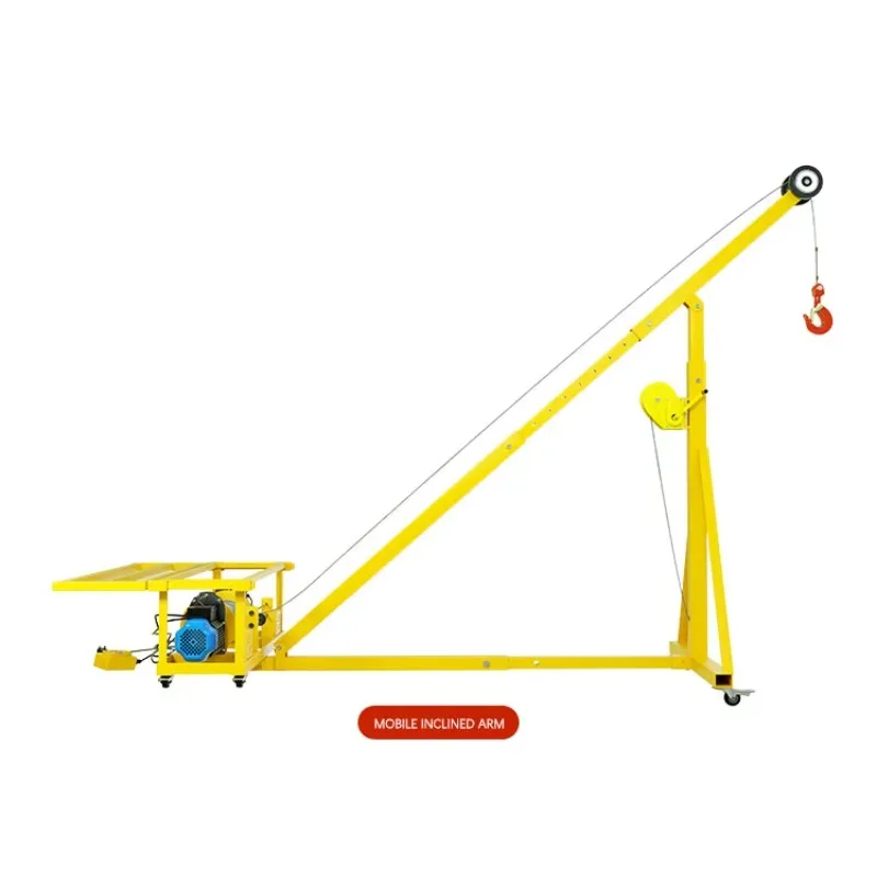 رافعة جيب متنقلة 300 كجم 400 كجم 500 كجم تصميم ذراع قابل للطي للتعامل مع مواد موقع البناء