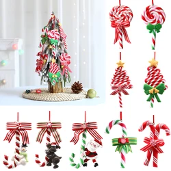 Christmas Decoration Red Christmas Candy Canes Lollipop Xmas Tree Hanging Pendants New Year Home Decor Navidad Kids Toys