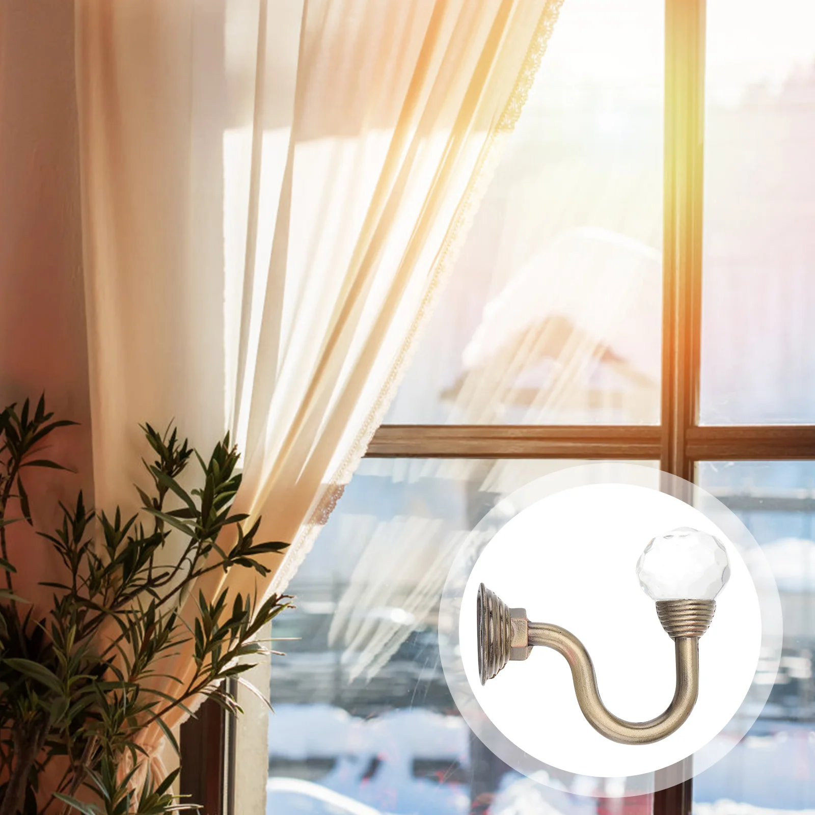 

2Pcs Curtain Hooks European Zinc Alloy Creative Home Decor Wall Mounted Hook Simple Tiebacks Wall Hooks Alloy Hook