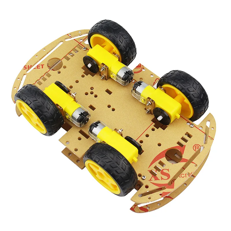 4WD Smart Robot Car Chassis Plate Double Iayer Kit With Speed Encoder And Battery Box For Arduino DIY RC Remote Control Robotics