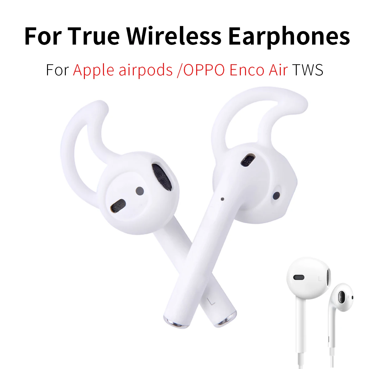 4 pezzi auricolari in Silicone per Apple Airpods auricolari auricolari per OPPO Enco Air Tips XIAOMI Air2 cuffie gancio per l'orecchio Anti-goccia