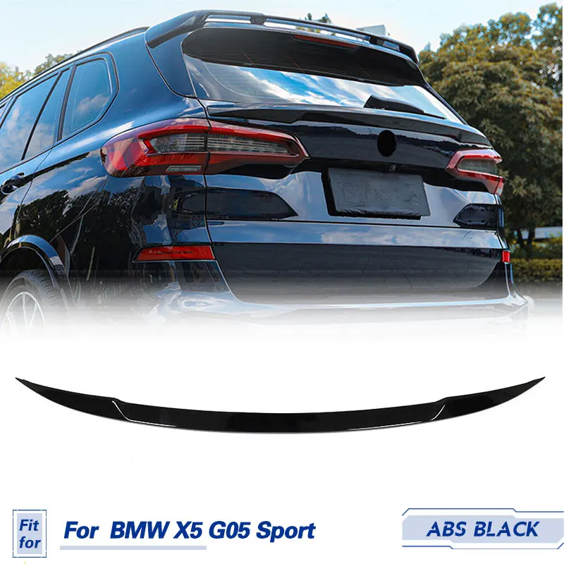 Car Rear Trunk Middle Spoiler Wings for BMW X5 G05 Sport Utility 4-Door 2019-2022 ABS Black Auto Racing Rear Spoiler Wing Lip