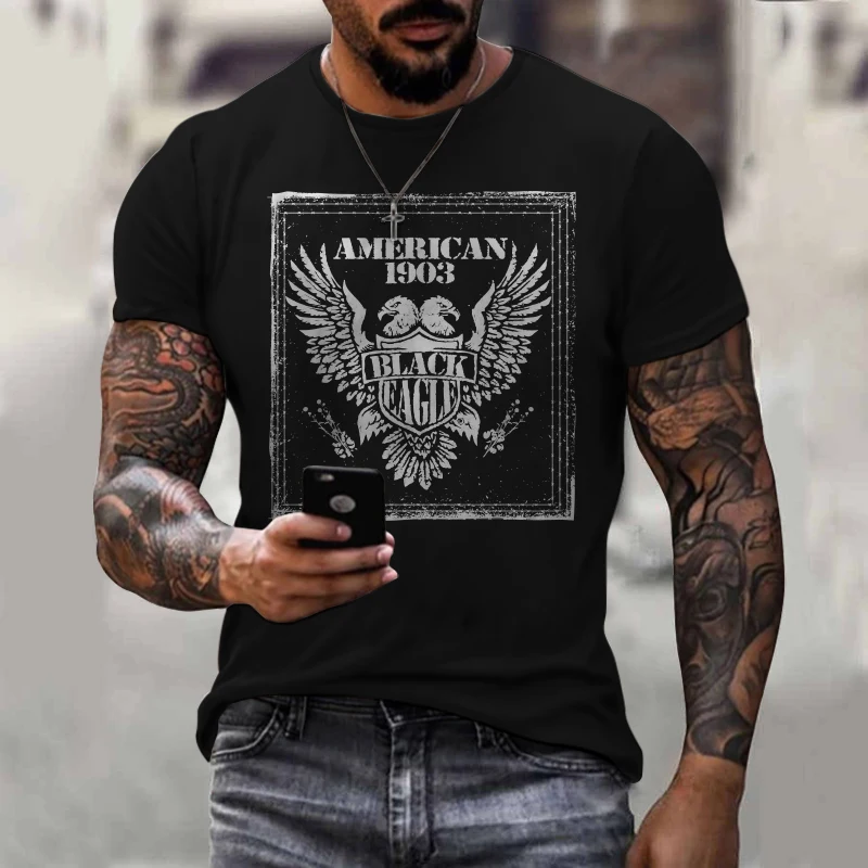 

Летняя мужская футболка большого размера с принтом звездного крыла, футболки, мужская модная одежда с короткими рукавами, уличная одежда