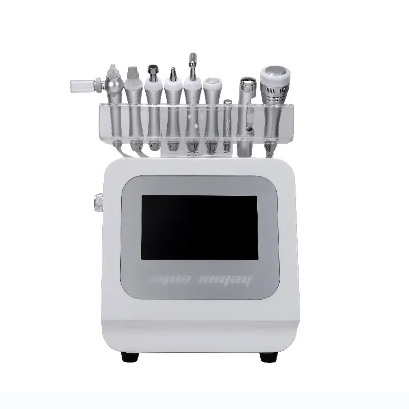 Portable 9 In 1 Hydr Dermabrasion Machine Blackhead Removal Oxygen Jet Facial Cleansing Hydrogen Small Bubble Spa Salon Machine