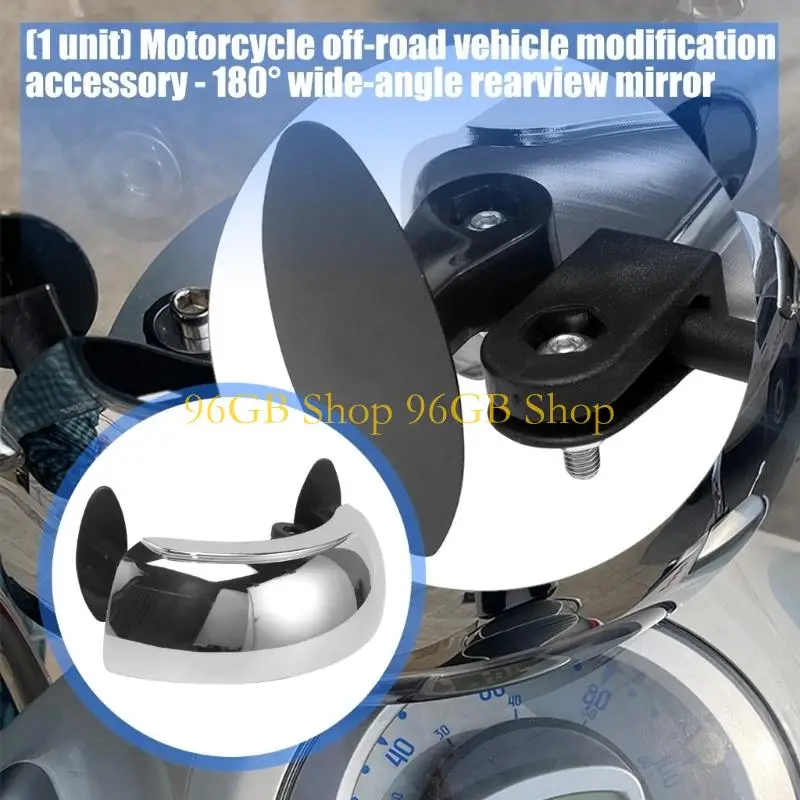 

96GB Wide Rearview Mirror for Motorcycles Front Center Mount Providing 180 Degree Panoramic View for Enhanced Safety